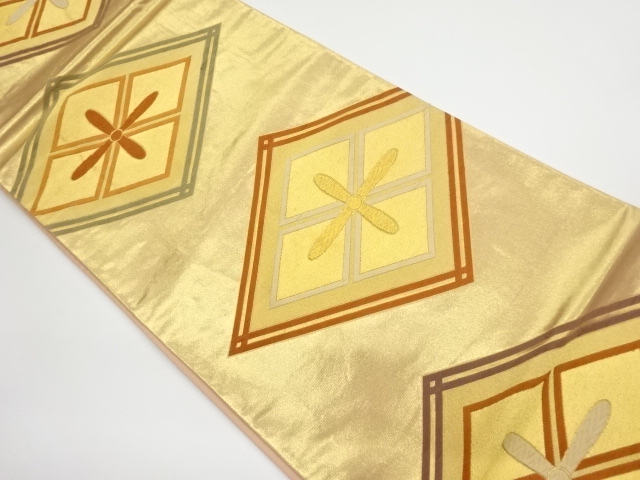 JAPANESE KIMONO / VINTAGE FUKURO OBI / WOVEN RHOMBUS